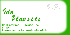 ida plavsits business card